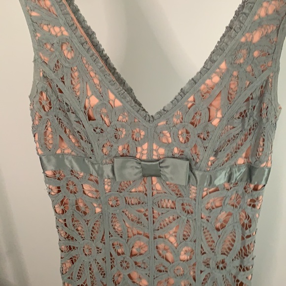 COPY - NWOT  Betsey Johnson Lace Grey & Peach Dress - Picture 4 of 11